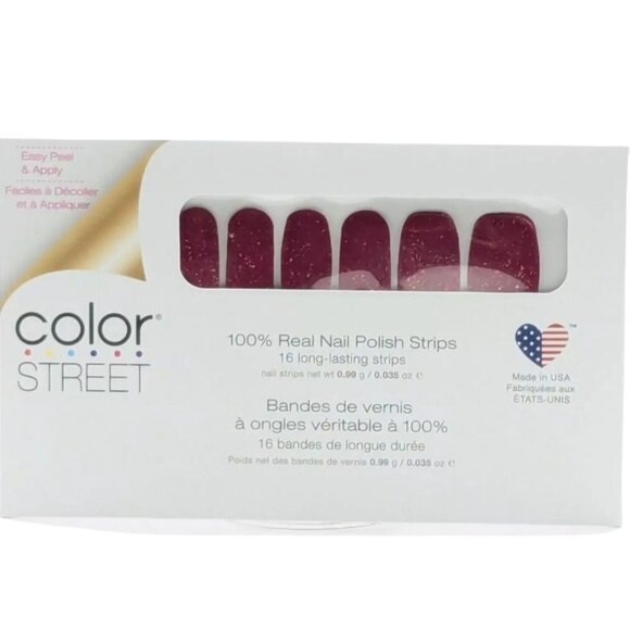 Color Street All Fired Up 16 Nail Polish Strips Red Glitter Long Lasting - Picture 1 of 2